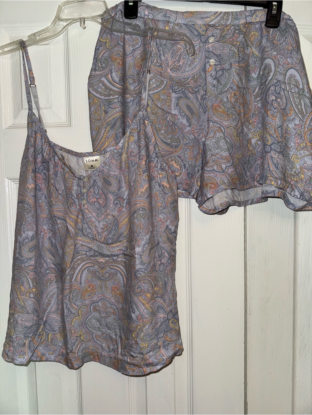 SOMA Cool Nights XL Pajama Set Lavender Paisley